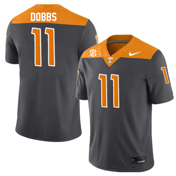Tennessee Volunteers #11 Joshua Dobbs College Football Jerseys Stitched Sale-Anthracite
